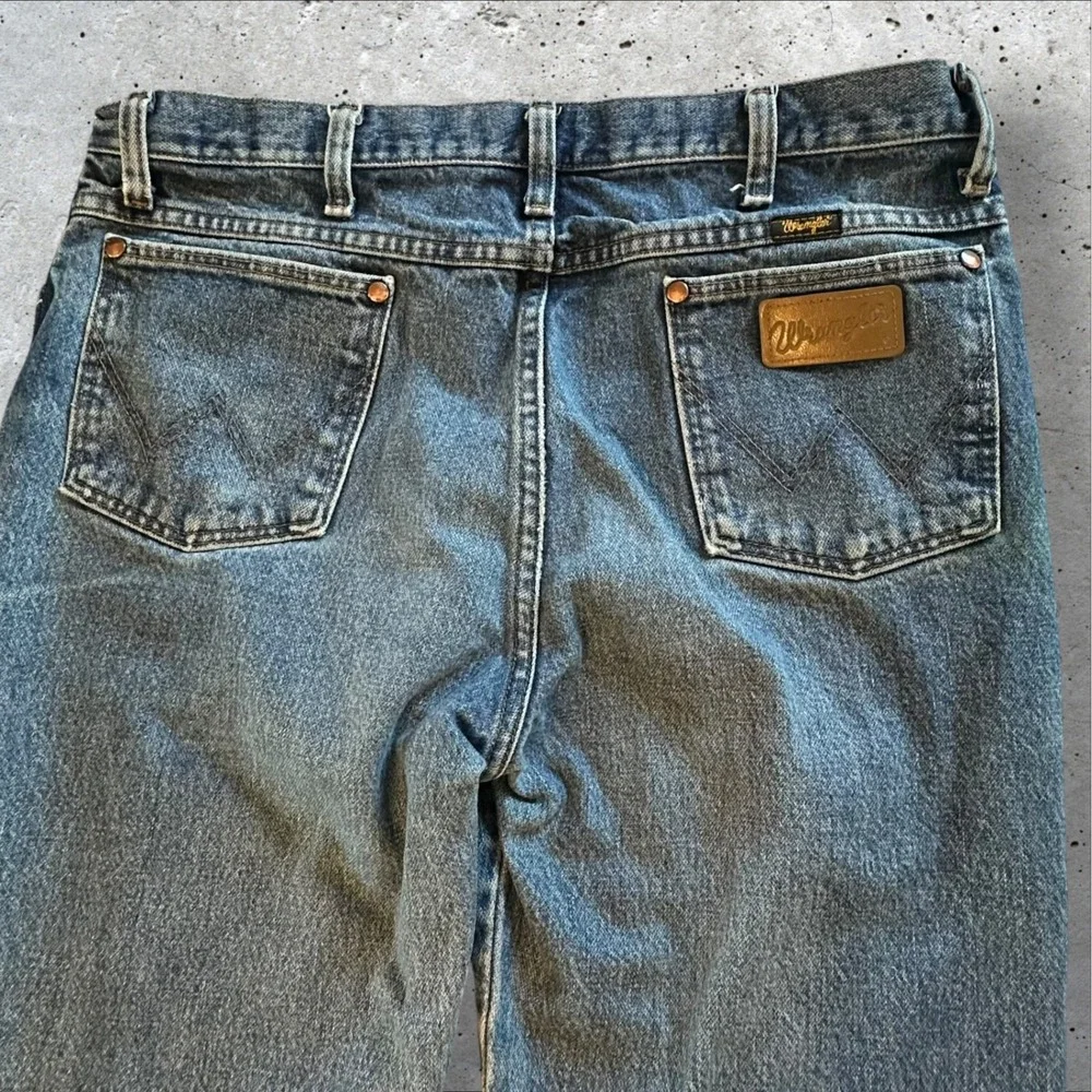 Wrangler‎ Cowboy Cut Jeans Mens 34x32 Blue Slim Fit 936GBK Faded Denim